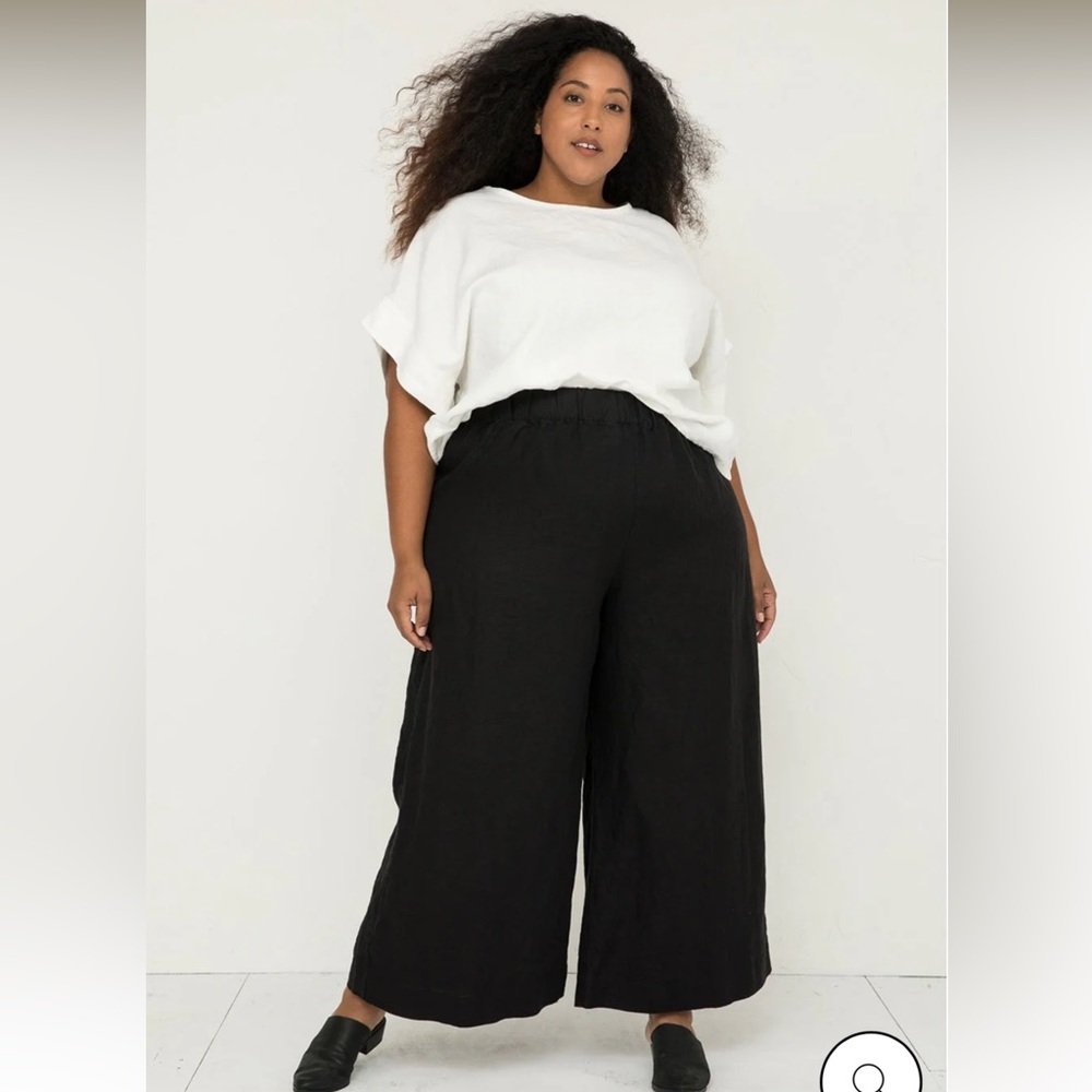 Florence Pant in Midweight Linen × 1 Black / XL